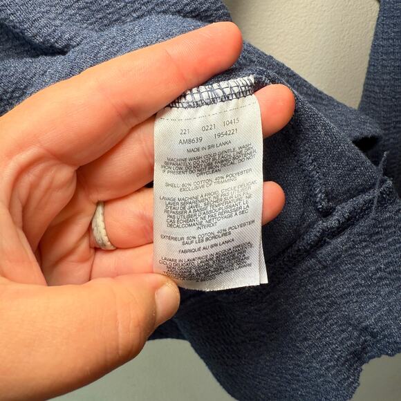 Columbia Men's Waffle Weave Long Sleeve Shirt Navy Blue Size Medium - Picture 4 of 5